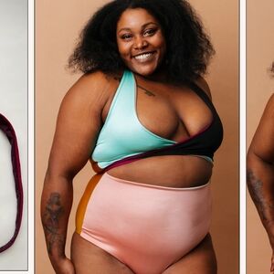 NWT Altar Houseline Selka Multi Color Halter Tie Front Swimsuit Women's Size XXL